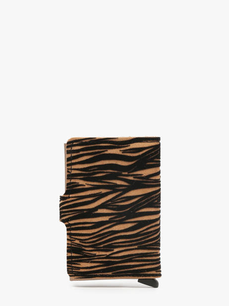 Leather Zebra Mini Wallet Secrid Beige animal MZE other view 3