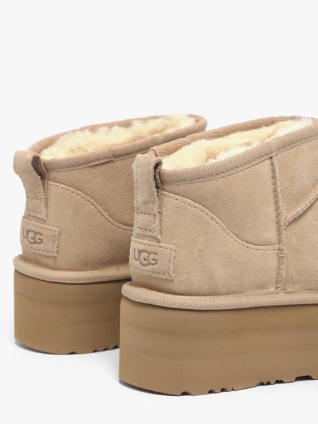 Boots Classic Ultra Mini Platform En Cuir Ugg Beige accessoires 1135092 vue secondaire 3