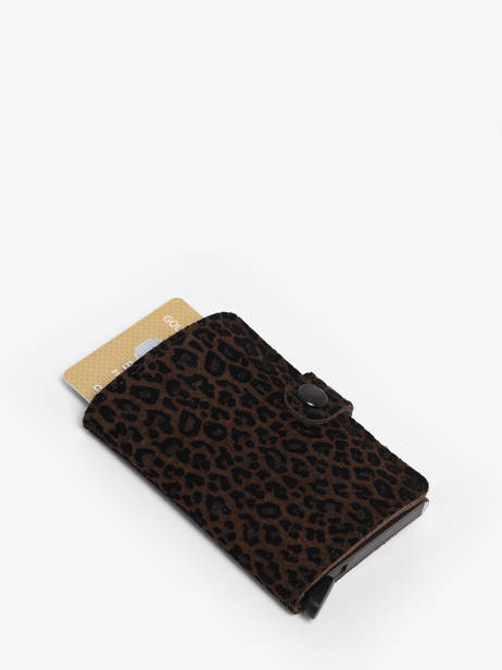Card Holder Leather Secrid Brown animal MLE other view 2