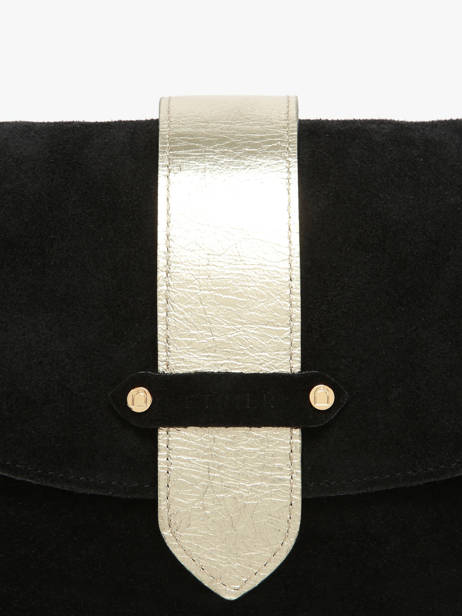 Shoulder Bag M Agnes Suede Leather Etrier Black agnes EAGV205M other view 4