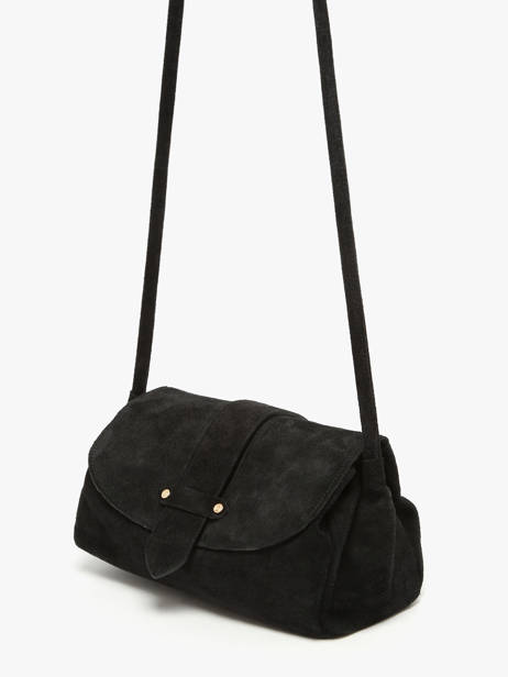 Shoulder Bag M Agnes Suede Leather Etrier Black agnes EAGV205M other view 5