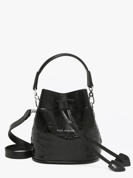 Sac Bandoulière Croco Vernis Paul marius Noir croco vernis CAPUXCRV