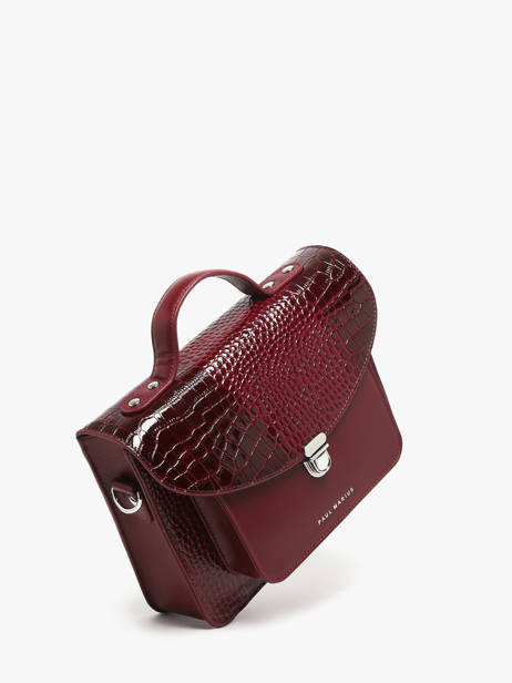 Sac Bandoulière Croco Vernis Paul marius Rouge croco vernis GEORGCRV vue secondaire 1