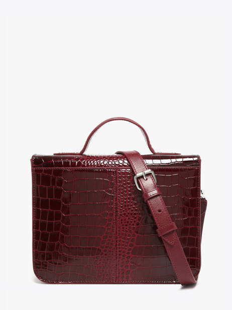 Sac Bandoulière Croco Vernis Paul marius Rouge croco vernis GEORGCRV vue secondaire 3
