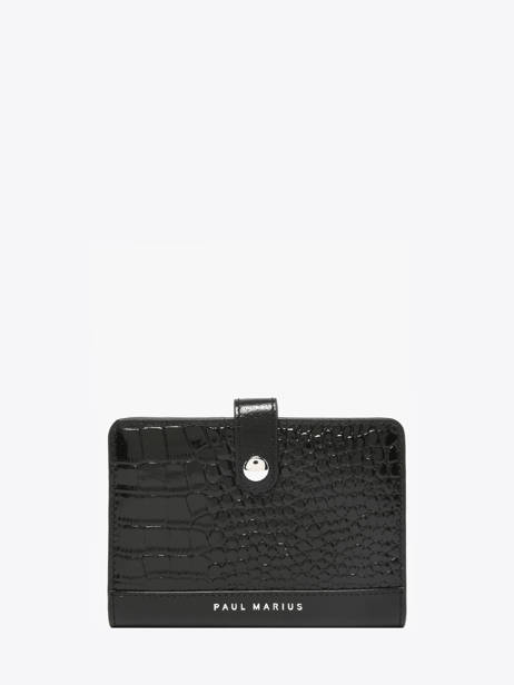 Portefeuille Cuir Paul marius Noir croco vernis JEANNCRV