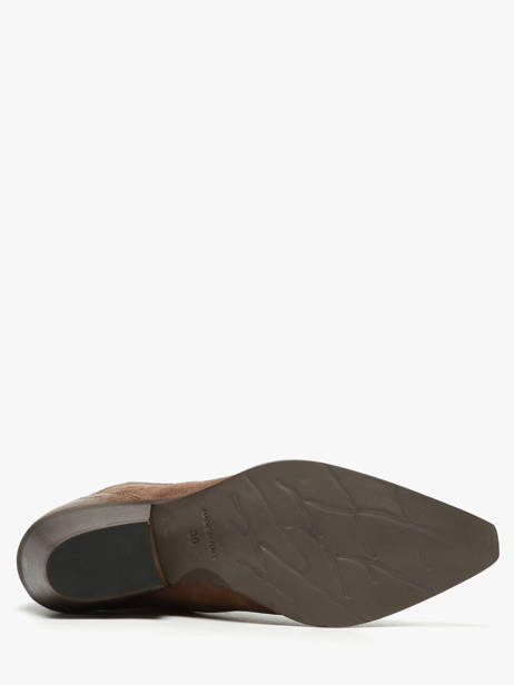 Heeled Santiago Boots Tronchetti Texani In Leather Metisse Brown women DX380 other view 4