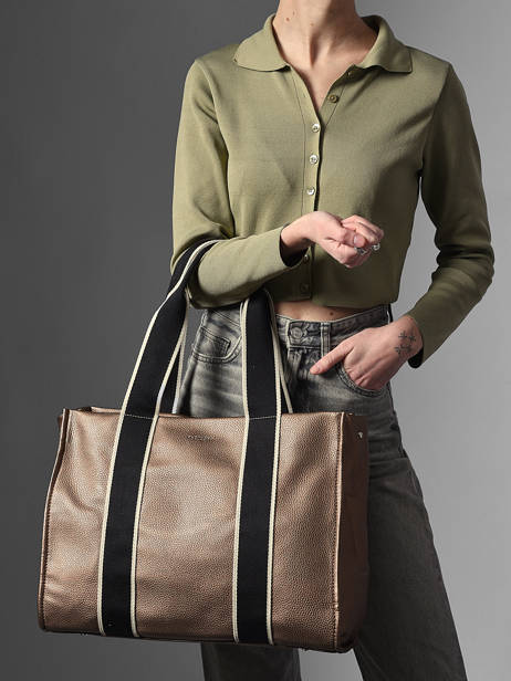 Sac Porté épaule A4 Miniprix Marron wt new grained F6946 vue secondaire 1