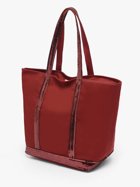 Sac Porté Main Cabas Coton Vanessa bruno Rouge cabas 1V40378 vue secondaire 3