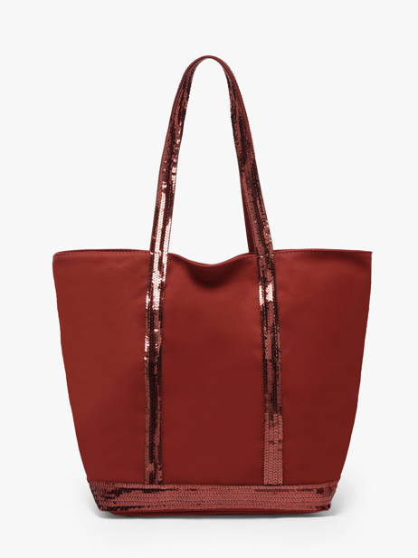Sac Porté Main Cabas Coton Vanessa bruno Rouge cabas 1V40378 vue secondaire 4