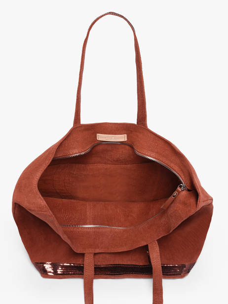 Zipped Linen Tote Bag Le Cabas Sequins Vanessa bruno Red cabas lin 31V40409 other view 3