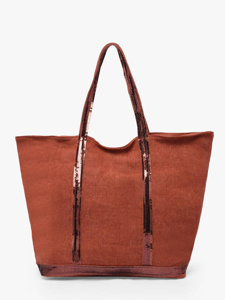 Zipped Linen Tote Bag Le Cabas Sequins Vanessa bruno Red cabas lin 31V40409 other view 4