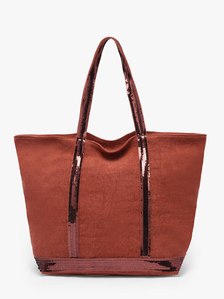 Medium Zipped Le Cabas Tote Bag Linen Sequins Vanessa bruno Red cabas lin 31V40378 other view 3