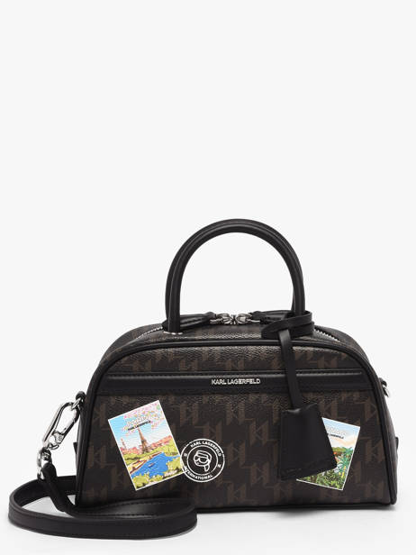 Satchel K Ikon Leather Karl lagerfeld Brown k ikon B1W30025