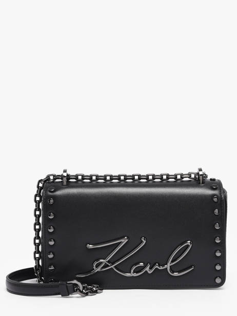 Sac Bandoulière K Signature Cuir Karl lagerfeld Noir k signature B1W30049