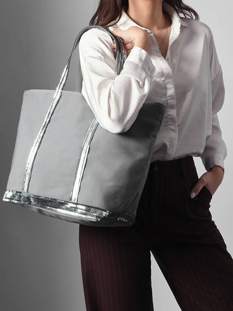 Large Zipped Shoulder Bag Le Cabas Sequins Vanessa bruno Gray cabas 1V40409 other view 1