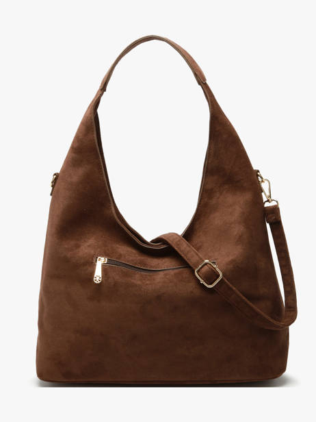 Shoulder Bag Velvet Studs Miniprix Brown velvet studs JC53002 other view 3