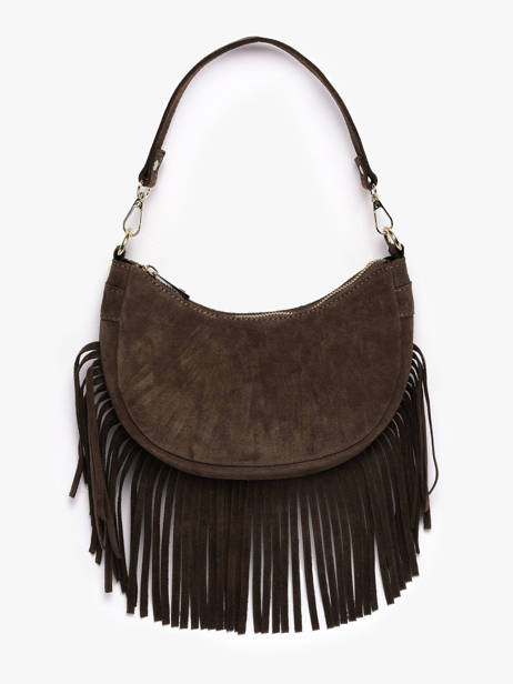 Shoulder Bag Velvet Leather Milano Brown velvet VE25064O other view 2