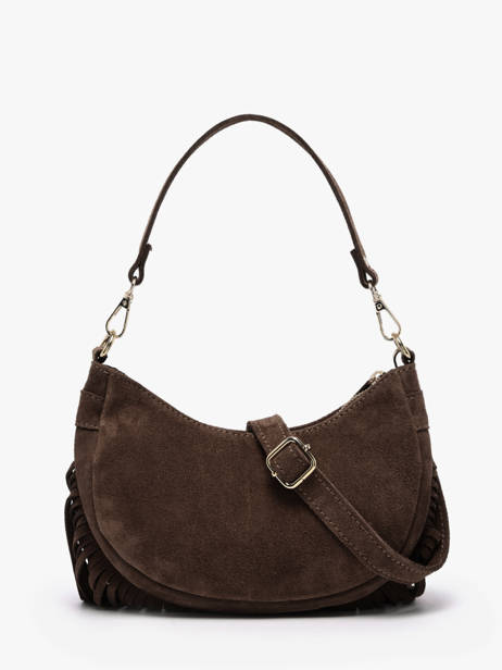 Shoulder Bag Velvet Leather Milano Brown velvet VE25064O other view 4