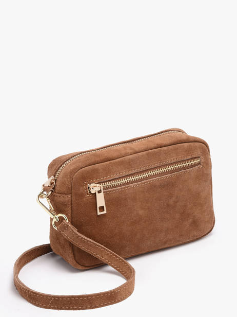 Shoulder Bag Velvet Leather Milano Brown velvet VE25115 other view 2