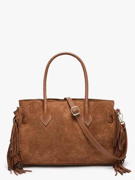 Shoulder Bag Velvet Leather Milano Brown velvet VE25114 other view 3