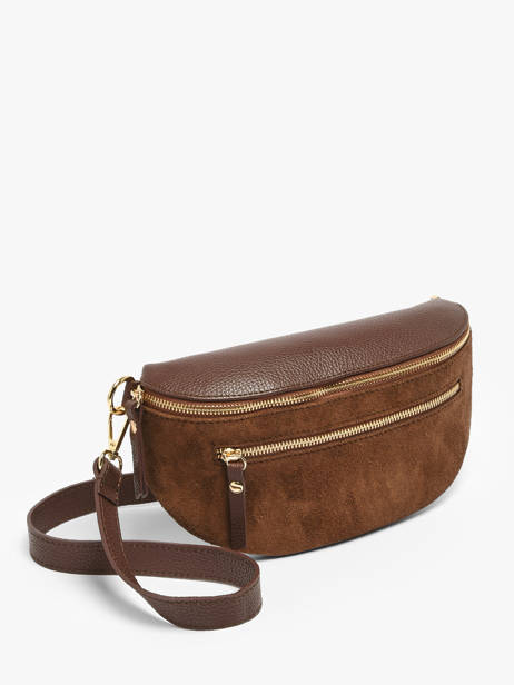 Sac Banane Cuir Milano Marron velvet caviar VC24111 vue secondaire 2