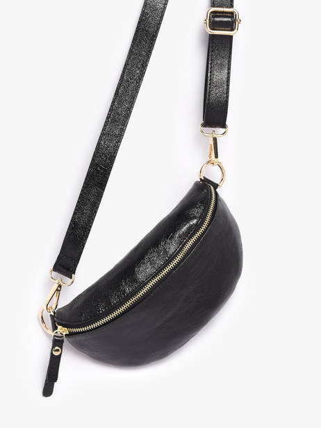 Sac Banane Cuir Milano Noir nine NI19091 vue secondaire 2