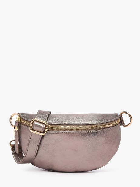 Sac Banane Cuir Milano Argent nine NI19091