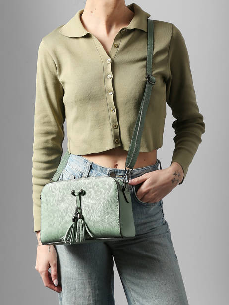 Leather Caviar Crossbody Bag Milano Green caviar CA21101 other view 2