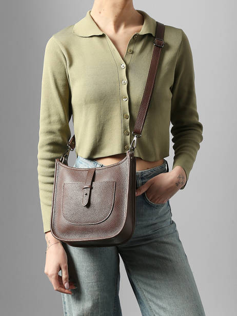 Sac Bandoulière Caviar Cuir Milano Marron caviar CA25067 vue secondaire 1