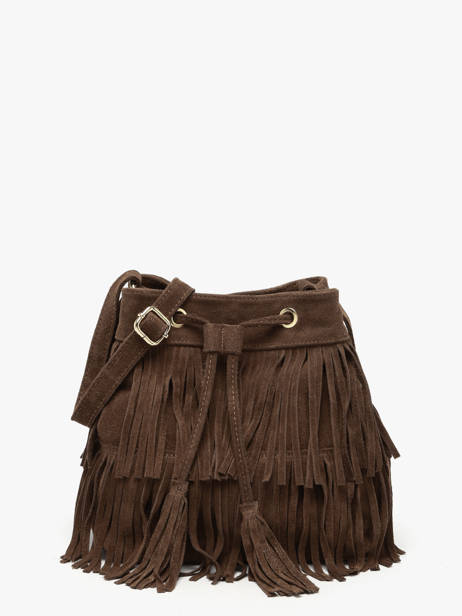 Sac Bandoulière Velvet Cuir Milano Marron velvet VE24116O