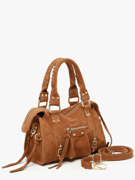 Crossbody Bag Velvet Leather Milano Brown velvet VE24092O other view 2