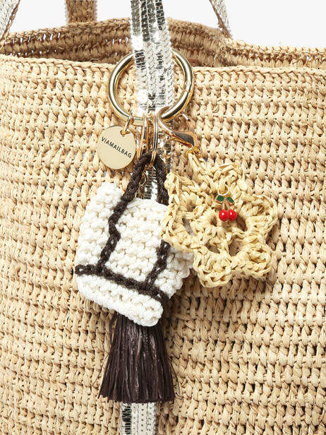 Bijoux De Sac Viamailbag Beige short charm S vue secondaire 2