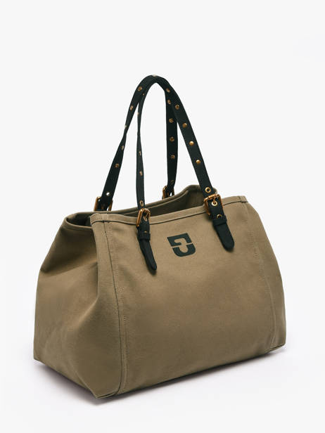Shoulder Bag Canvas Cotton Gerard darel Green canvas Z450 other view 1
