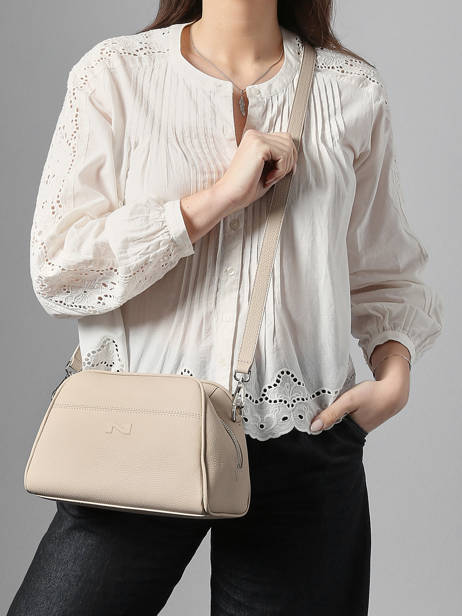 Sac Bandoulière Brenda Cuir Nathan baume Beige state 2 vue secondaire 1