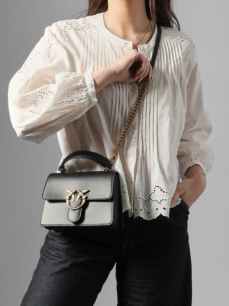 Sac Porté Main Love Bag Icon Cuir Pinko Noir love bag icon A0F1 vue secondaire 1