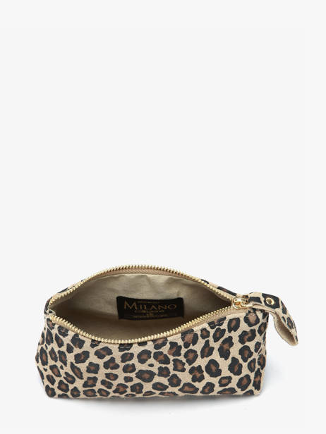 Trousse Cuir Milano Beige velvet leopardo VL22114 vue secondaire 1