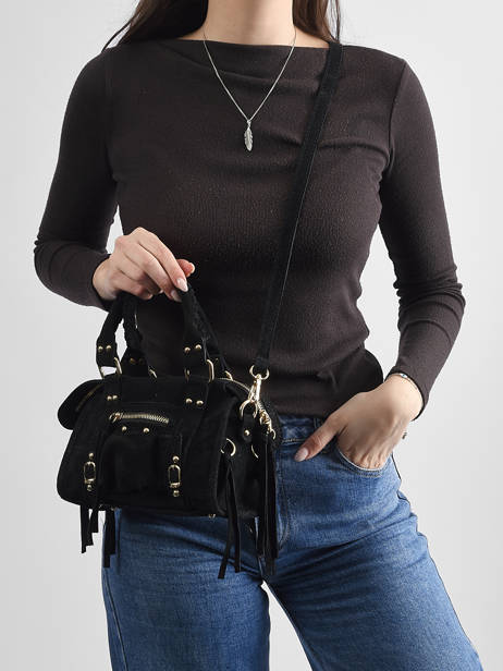 Crossbody Bag Velvet Leather Milano Black velvet VE24092O other view 1