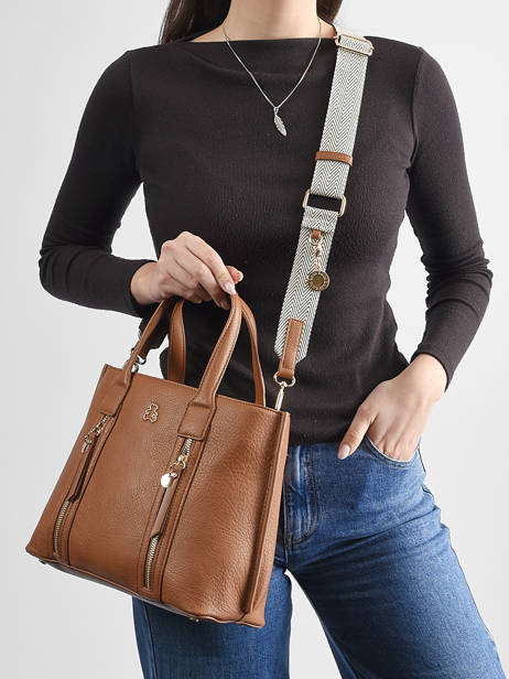 Satchel Zip Lulu castagnette Brown zip ALBERTO other view 1