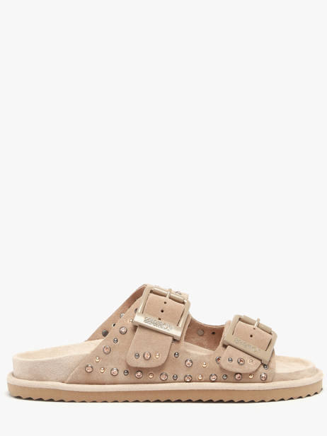 Sandals In Leather Colors of california Beige women CBIOW05N