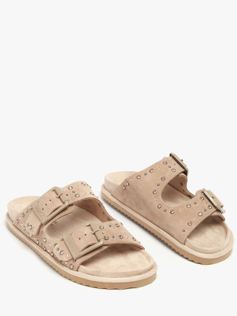 Sandals In Leather Colors of california Beige women CBIOW05N other view 1