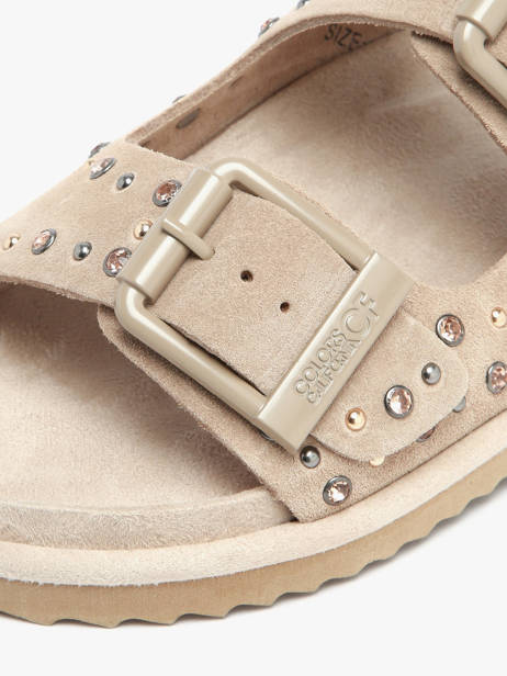 Sandals In Leather Colors of california Beige women CBIOW05N other view 2
