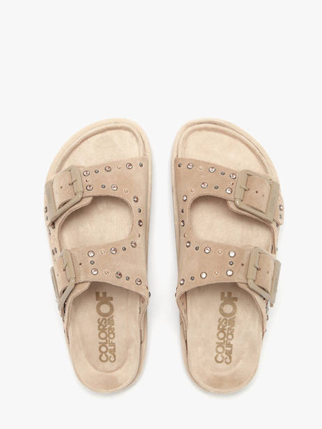 Sandals In Leather Colors of california Beige women CBIOW05N other view 3
