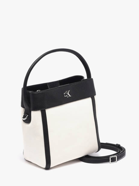 Sac Porté Main Hardware Monogram Coton Calvin klein jeans Blanc hardware monogram 4F3348G vue secondaire 1