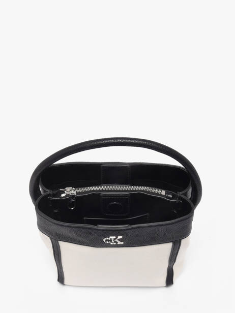 Sac Porté Main Hardware Monogram Coton Calvin klein jeans Blanc hardware monogram 4F3348G vue secondaire 2