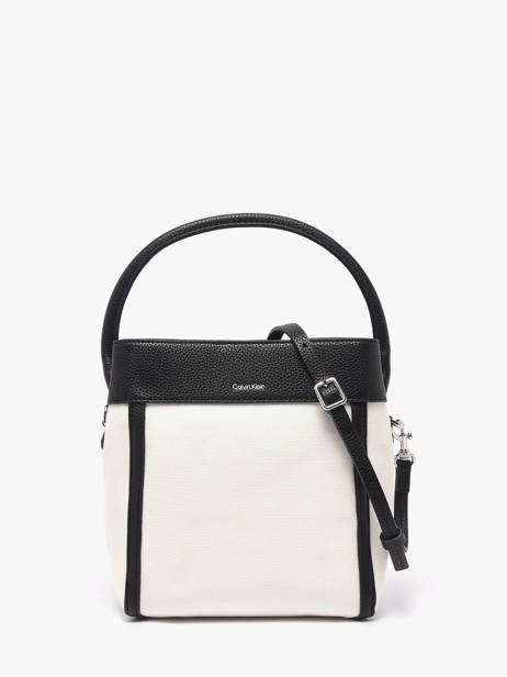 Sac Porté Main Hardware Monogram Coton Calvin klein jeans Blanc hardware monogram 4F3348G vue secondaire 3