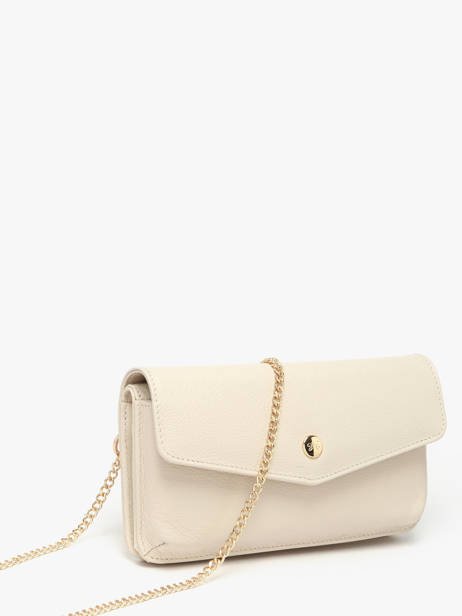 Leather Luna Clutch With Strap Hexagona Beige luna 688422 other view 1