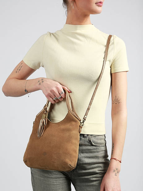 Sac Bandoulière Vintage Cuir Mila louise Marron vintage 23059V vue secondaire 1