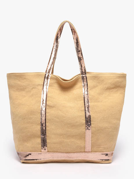 Large Le Cabas Tote Bag Linnen Sequins Vanessa bruno Yellow cabas lin 31V40315 other view 4