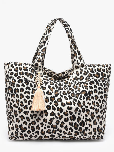 Sac Porté épaule Leopard Coton Miniprix Blanc leopard L