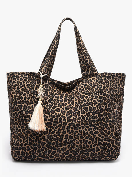 Sac Porté épaule Leopard Coton Miniprix Beige leopard L